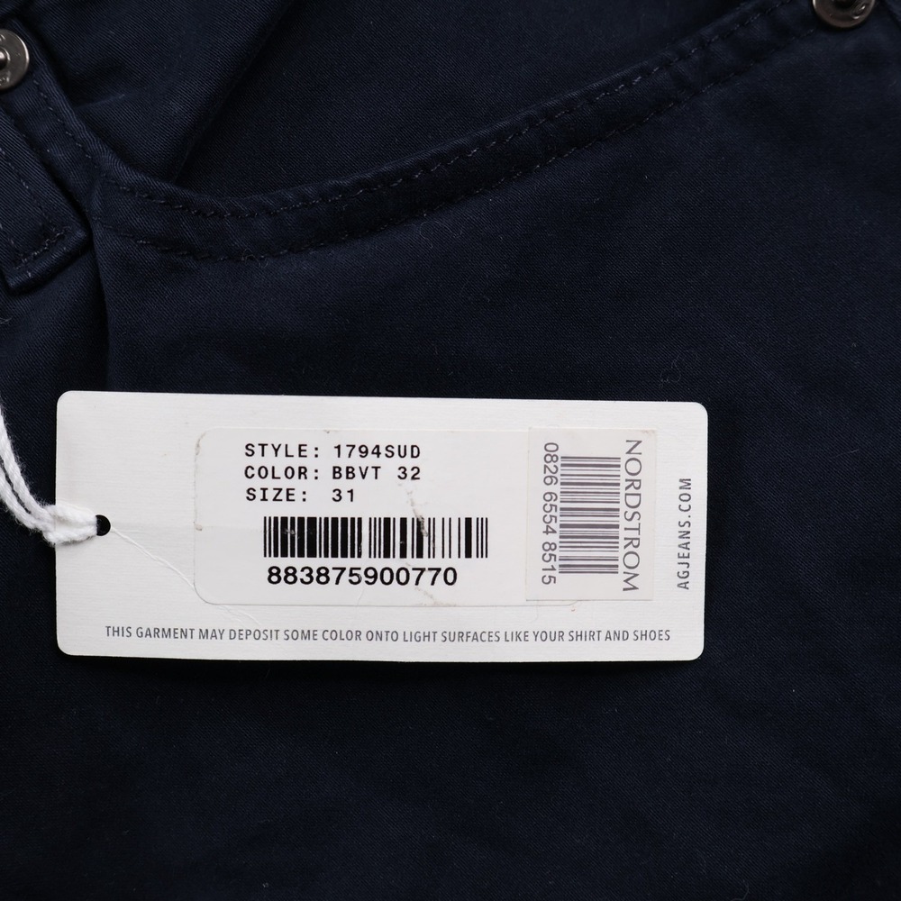 NWT AG Adriano Goldschmied Everett Slim Straight Pants 31x32 Navy - Picture 4 of 8